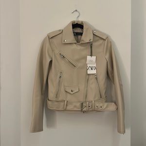 Zara Cream Bomber Jacket